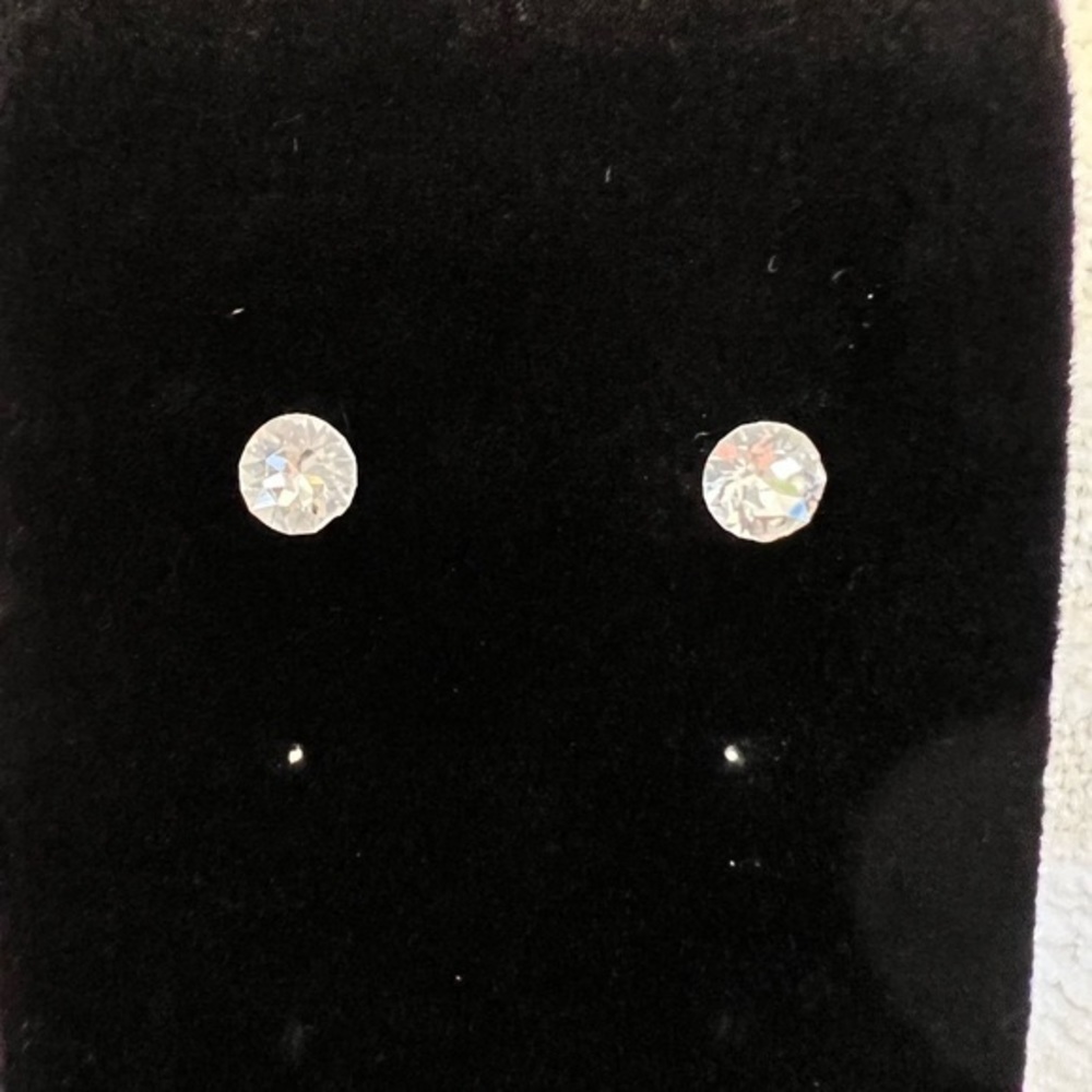 Clear CZ 3mm Solitaire Earrings